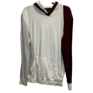 Vurt Long Sleeve‎ V-Neck Pullover Hoodie Large Ultra Soft Kangaroo Pocket White